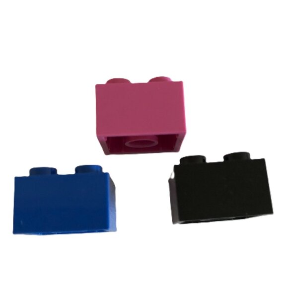 369 LEGO Basic Bricks Blocks 2x2 Pink Blue Black Bulk Lot Great Condition - Picture 6 of 7